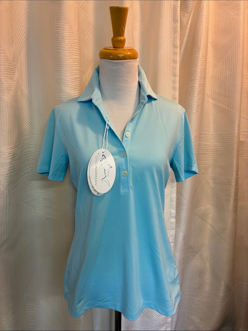 Greg Norman Collection Women's Aqua Short Sleeve Polo